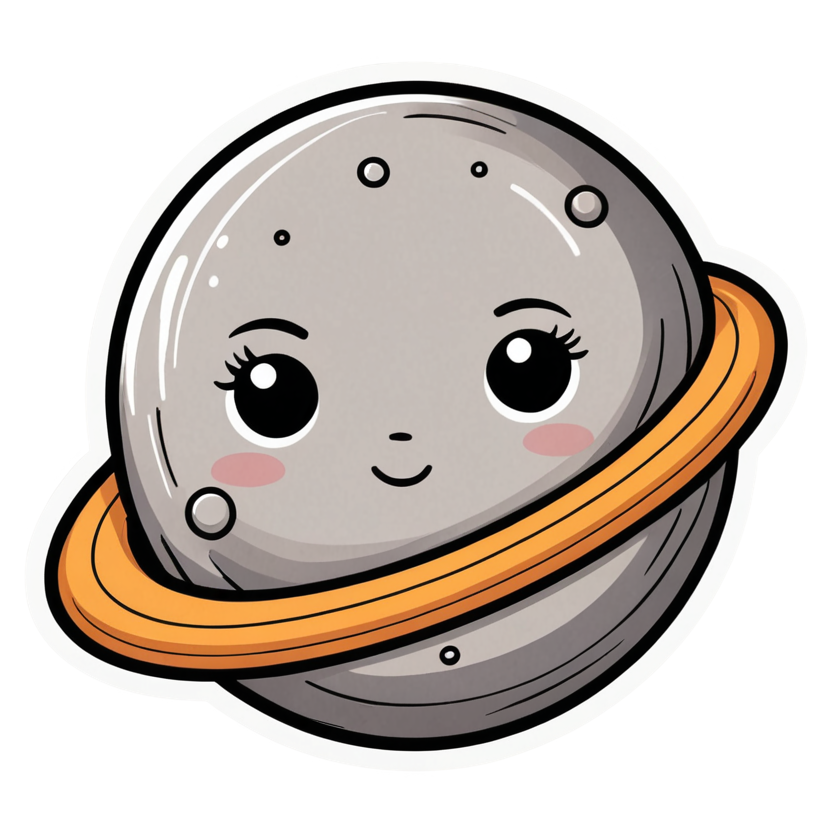 Sleepy Planet (lineart) — celestial stickers