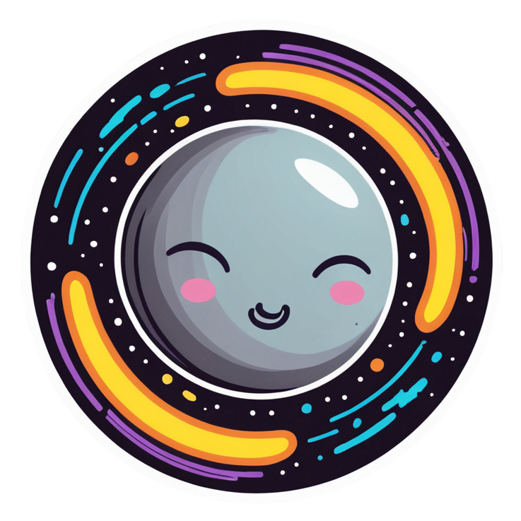 Sleepy Planet (neon) — celestial stickers