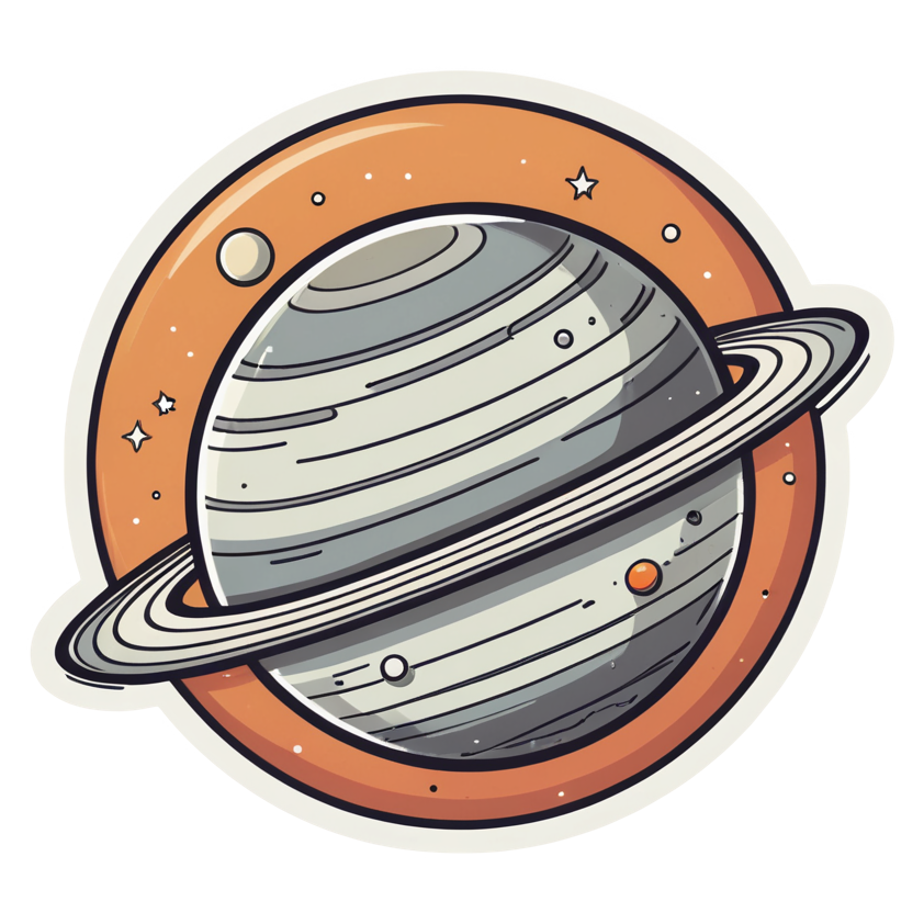 Sleepy Planet (retro) — celestial stickers