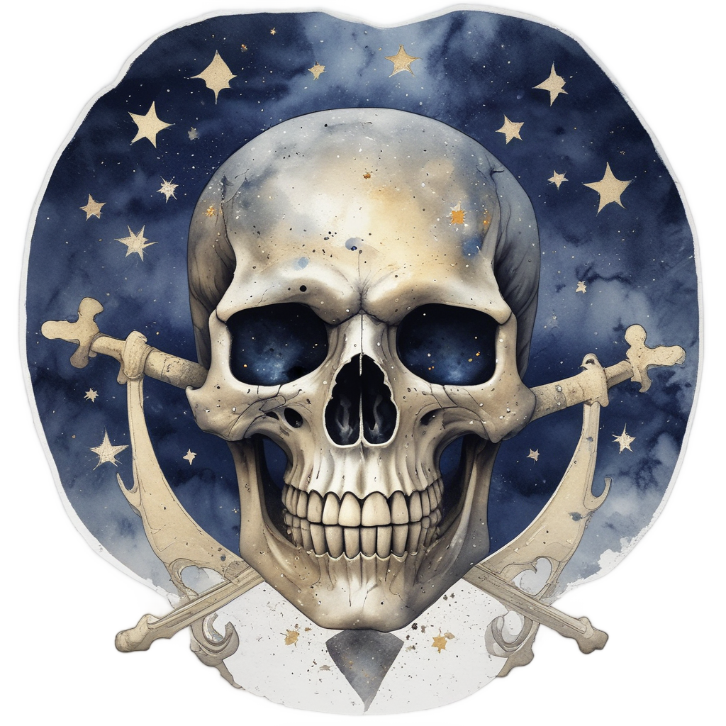 Celestial Poison Skull — skull & crossbones stickers