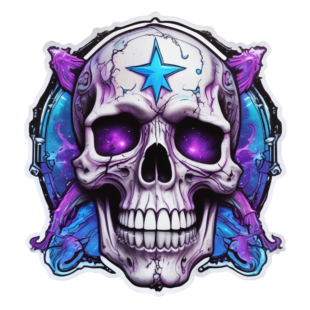 Celestial Poison Star — skull & crossbones stickers