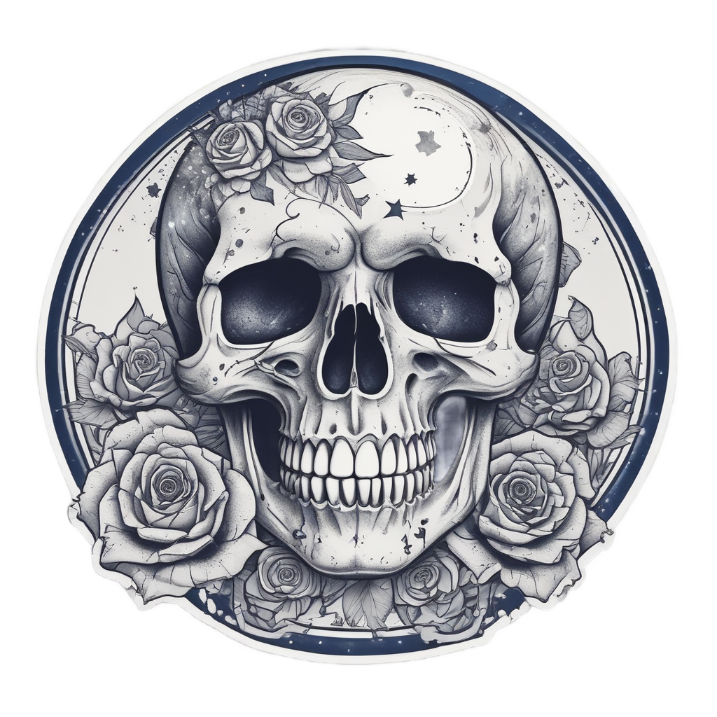 Celestial Rose Orbit — moon stickers