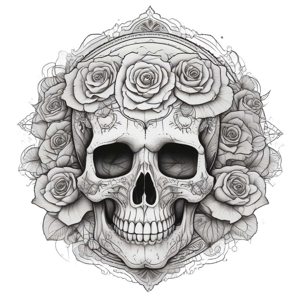 Celestial Rose Skull — moon stickers