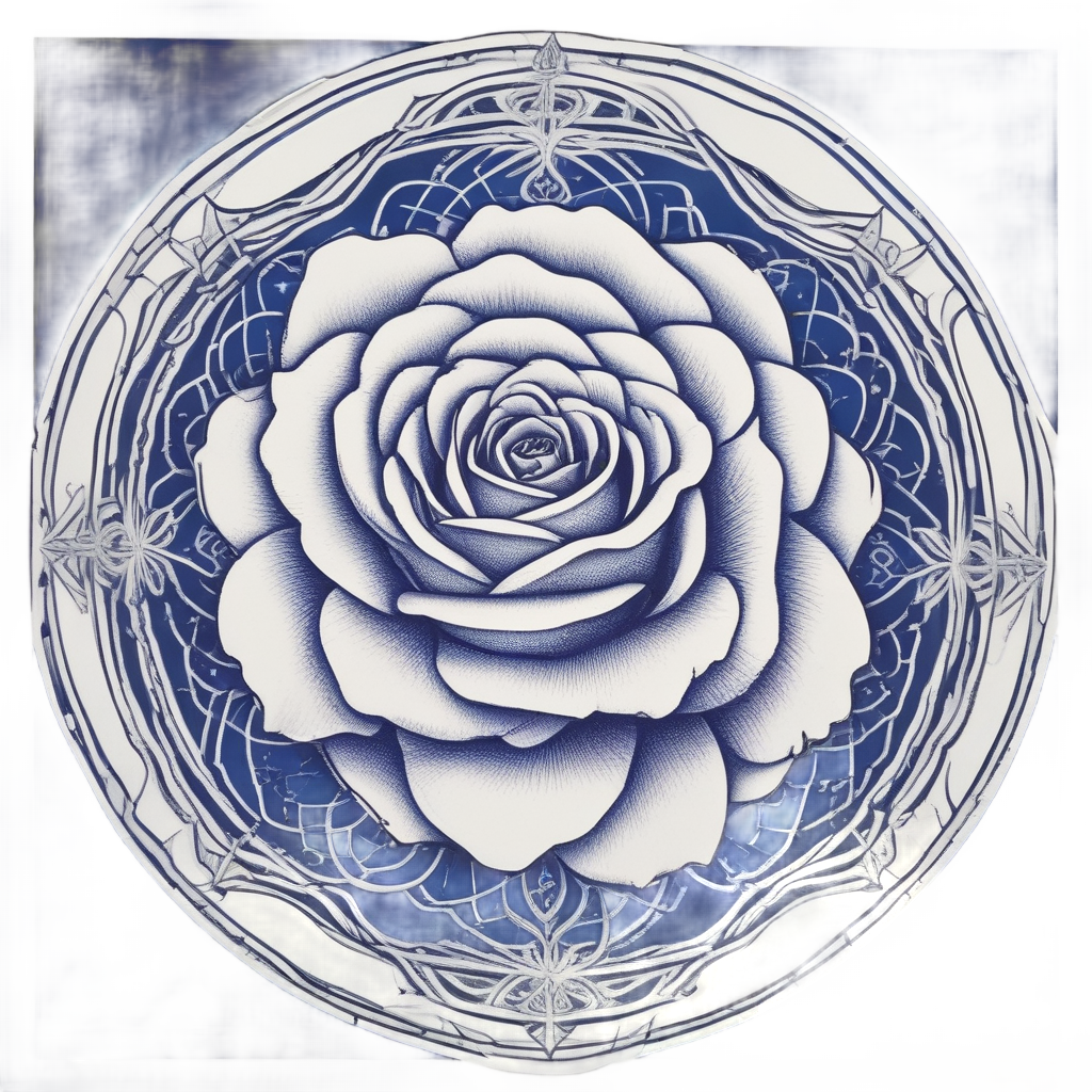 Celestial Rose Star — fine-line flash stickers