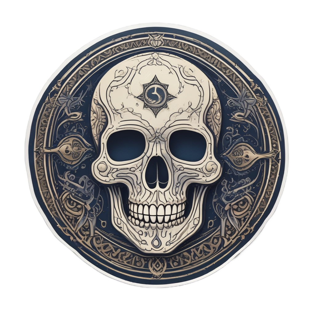 Celestial Serpent and Skull — moon stickers
