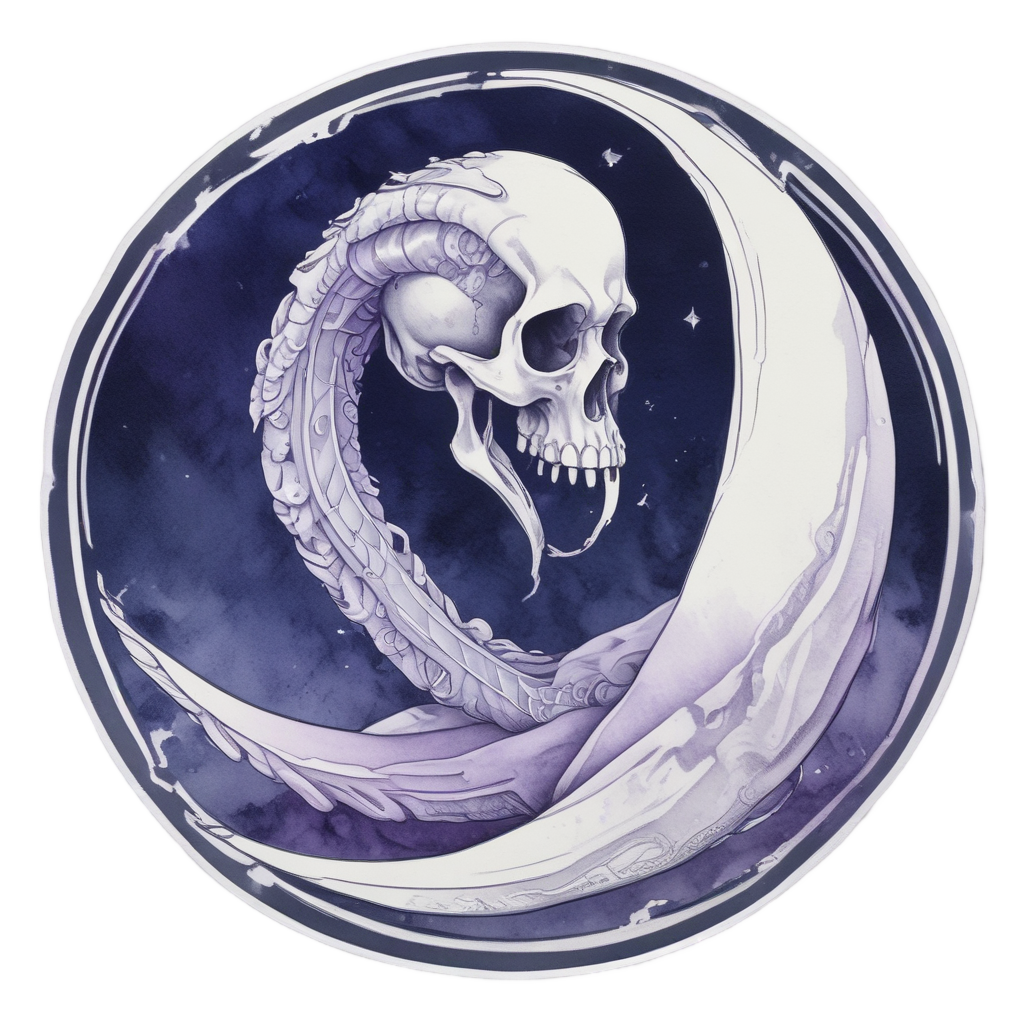 Celestial Serpent Crescent — moon stickers