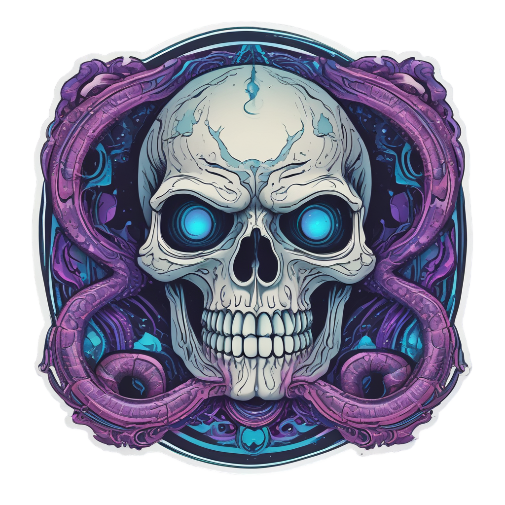 Celestial Serpent Gazing Moon — moon stickers