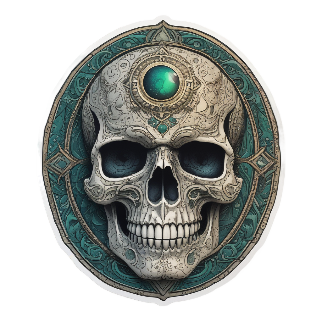 Celestial Serpent Moon Skull — moon stickers
