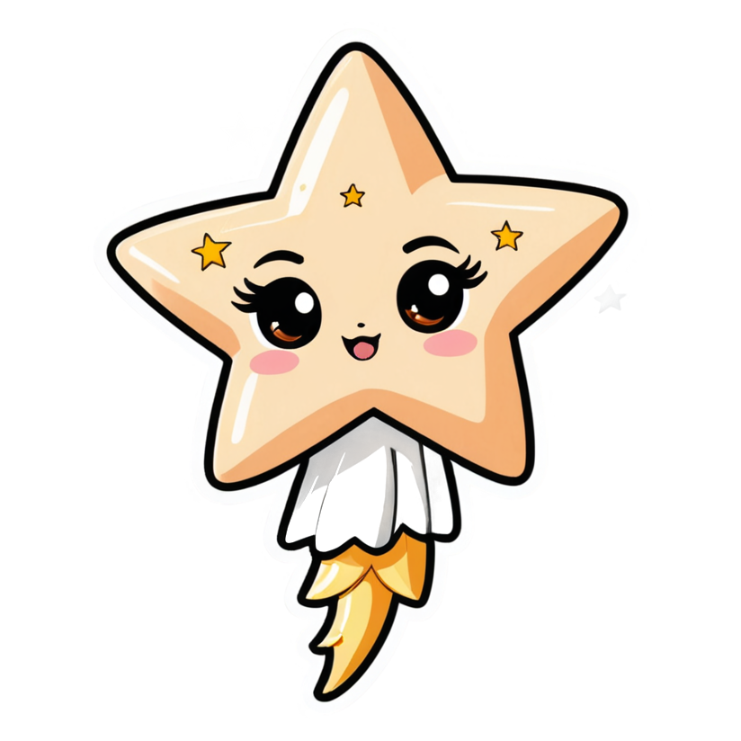 Shooting Star (kawaii) — celestial stickers
