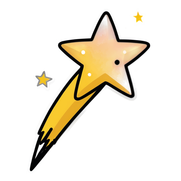 Shooting Star (lineart) — celestial stickers