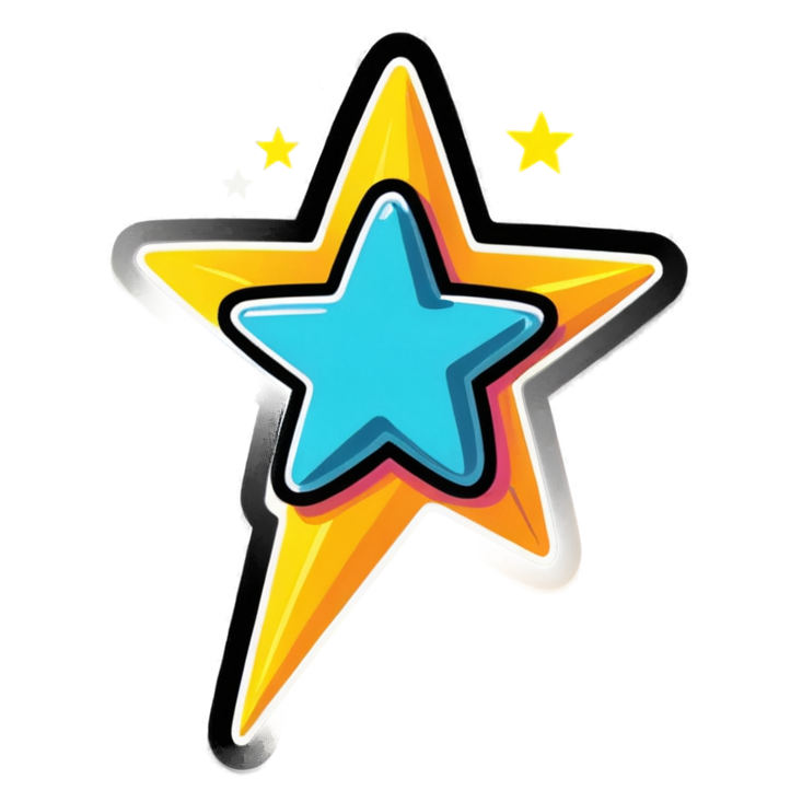 Shooting Star (neon) — celestial stickers