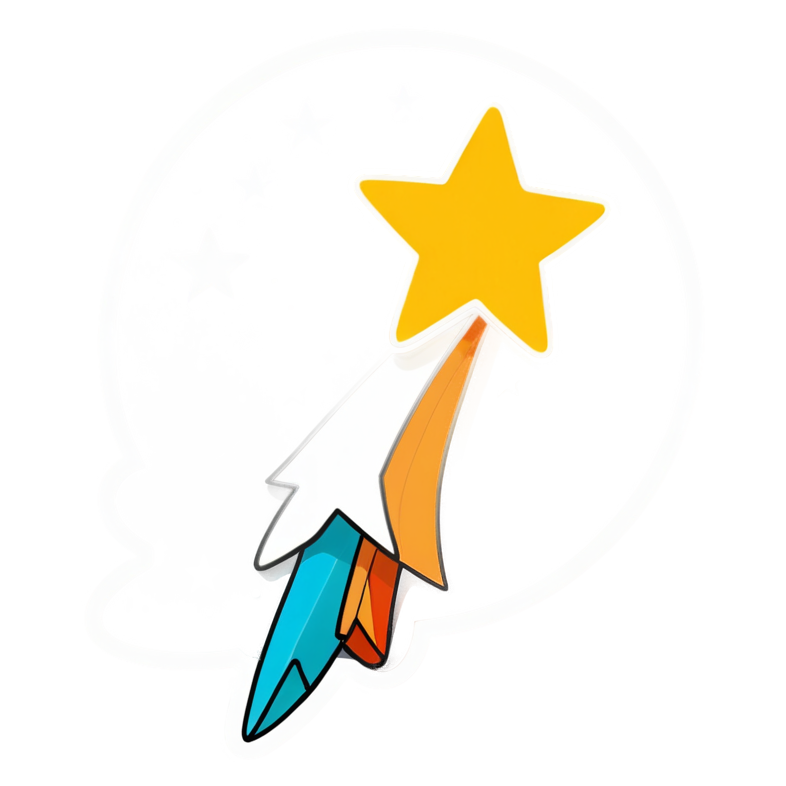 Shooting Star (papercut) — celestial stickers