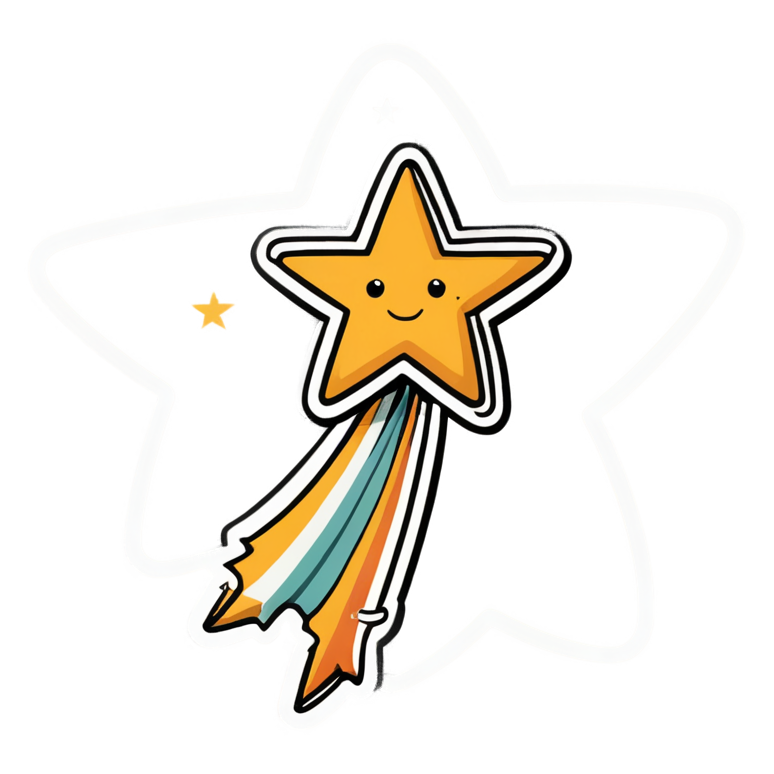 Shooting Star (retro) — celestial stickers