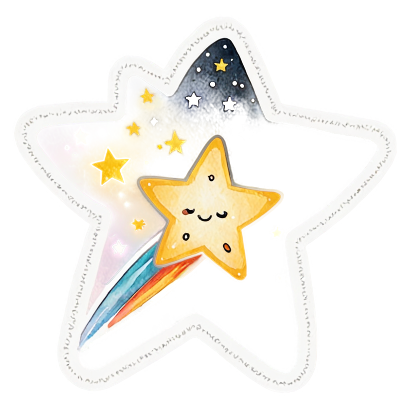 Shooting Star (watercolor) — celestial stickers