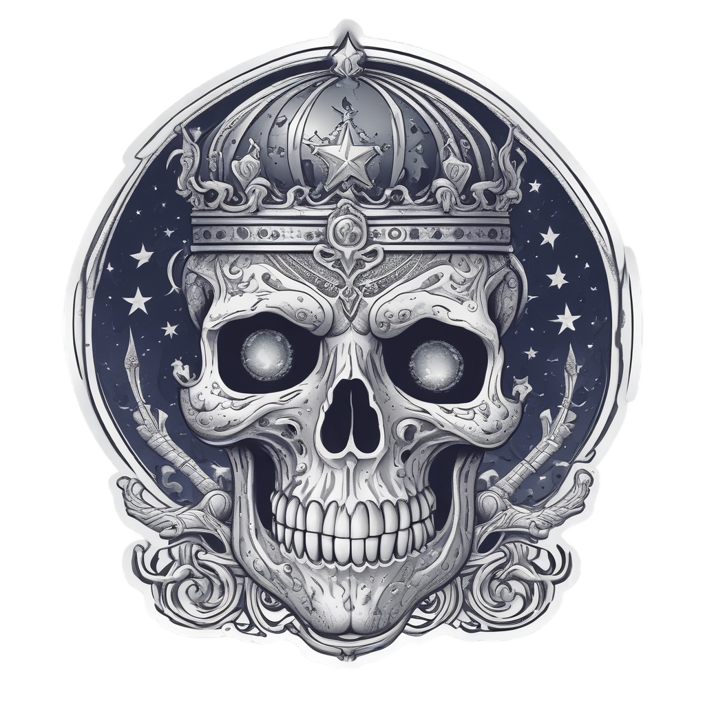 Celestial Skull Comet — moon stickers