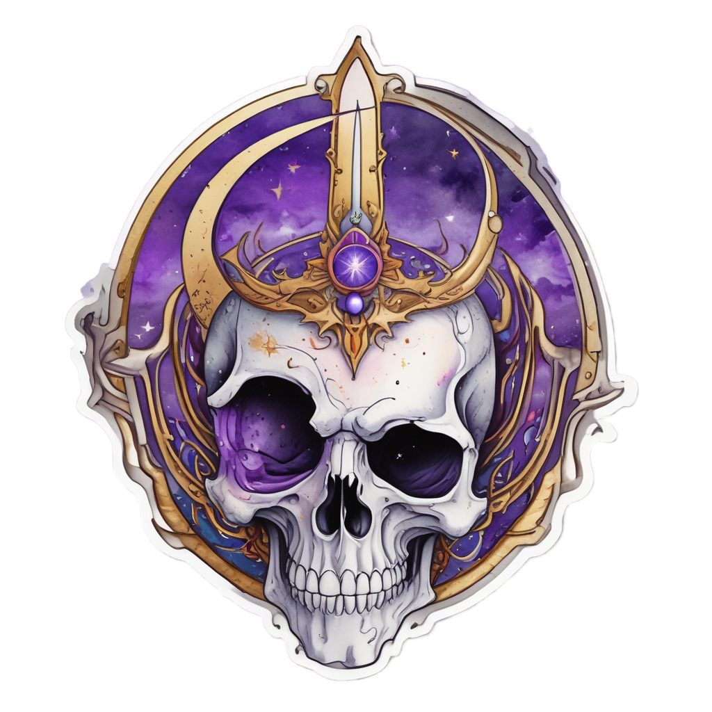 Celestial Skull Dagger — moon stickers