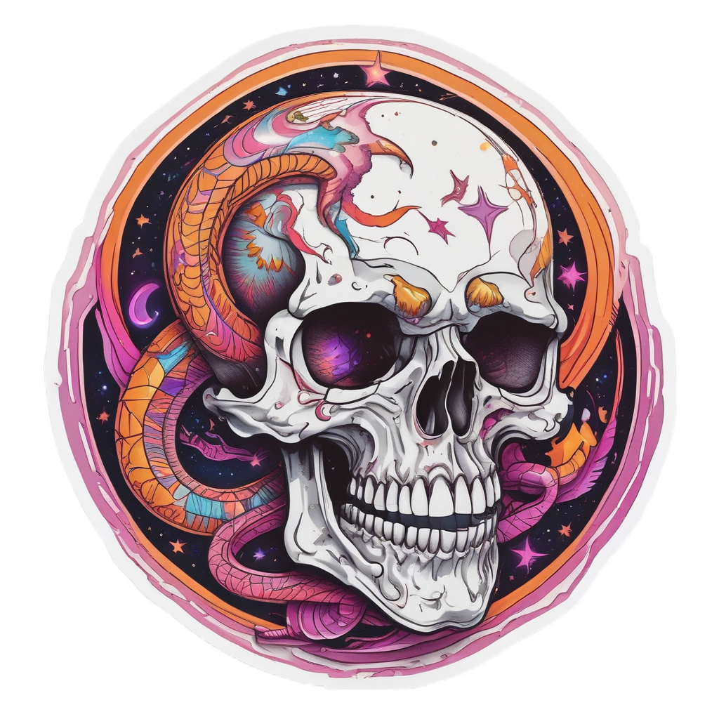 Celestial Skull Moon Dance — moon stickers