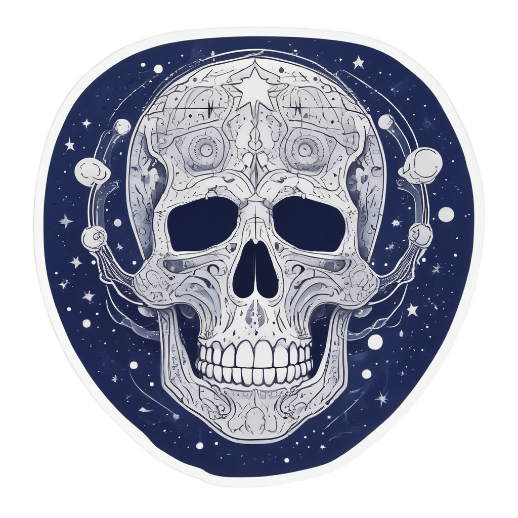 Celestial Skull Night — moon stickers