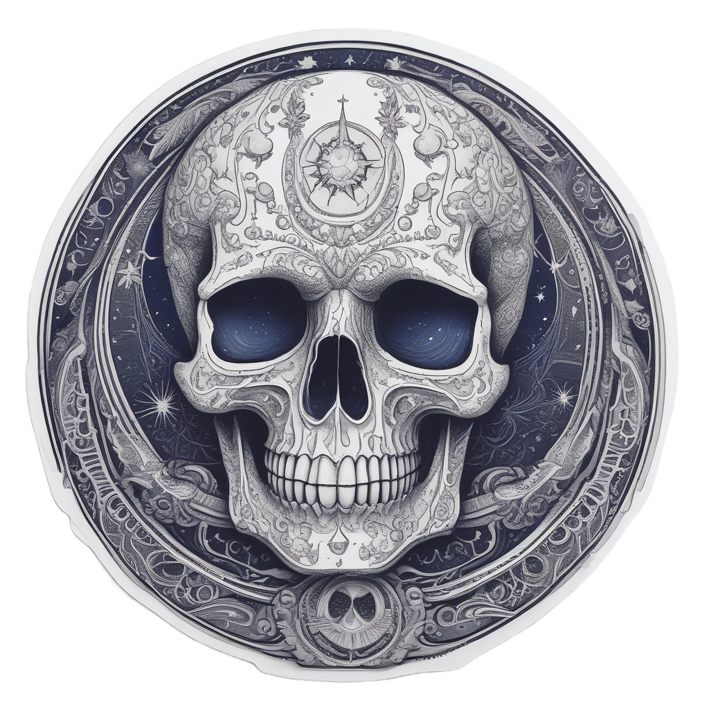 Celestial Skull Serpent — moon stickers