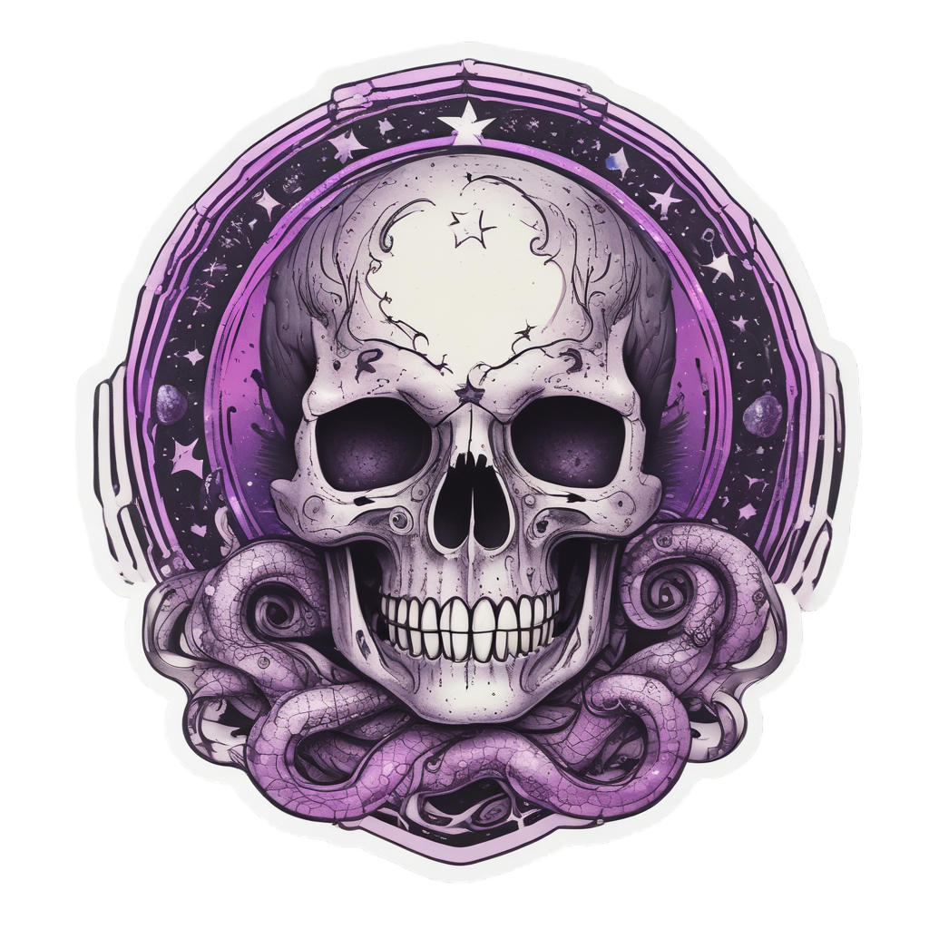 Celestial Skull Snake Galaxy — galaxy stickers