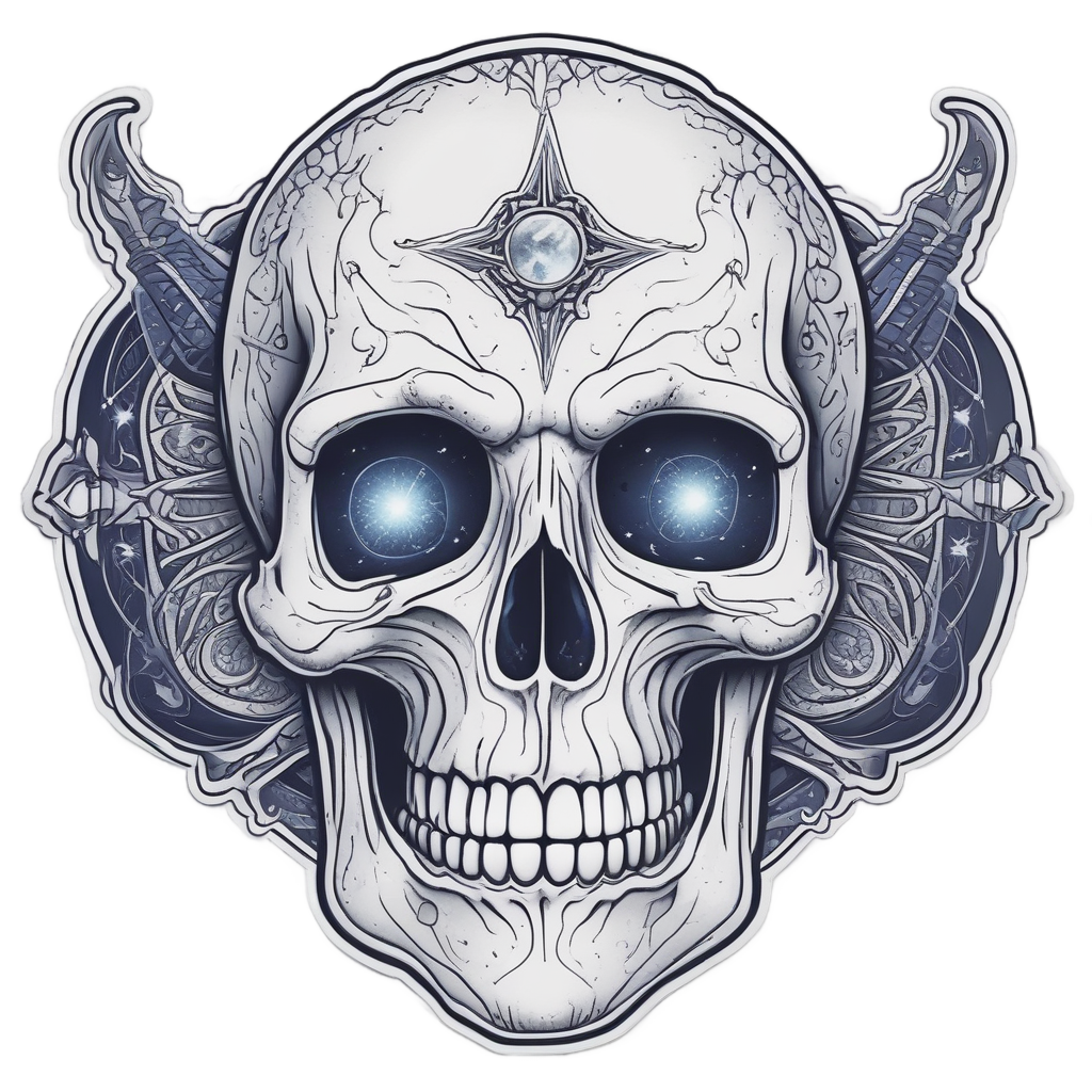 Celestial Skull Star Bow — moon stickers