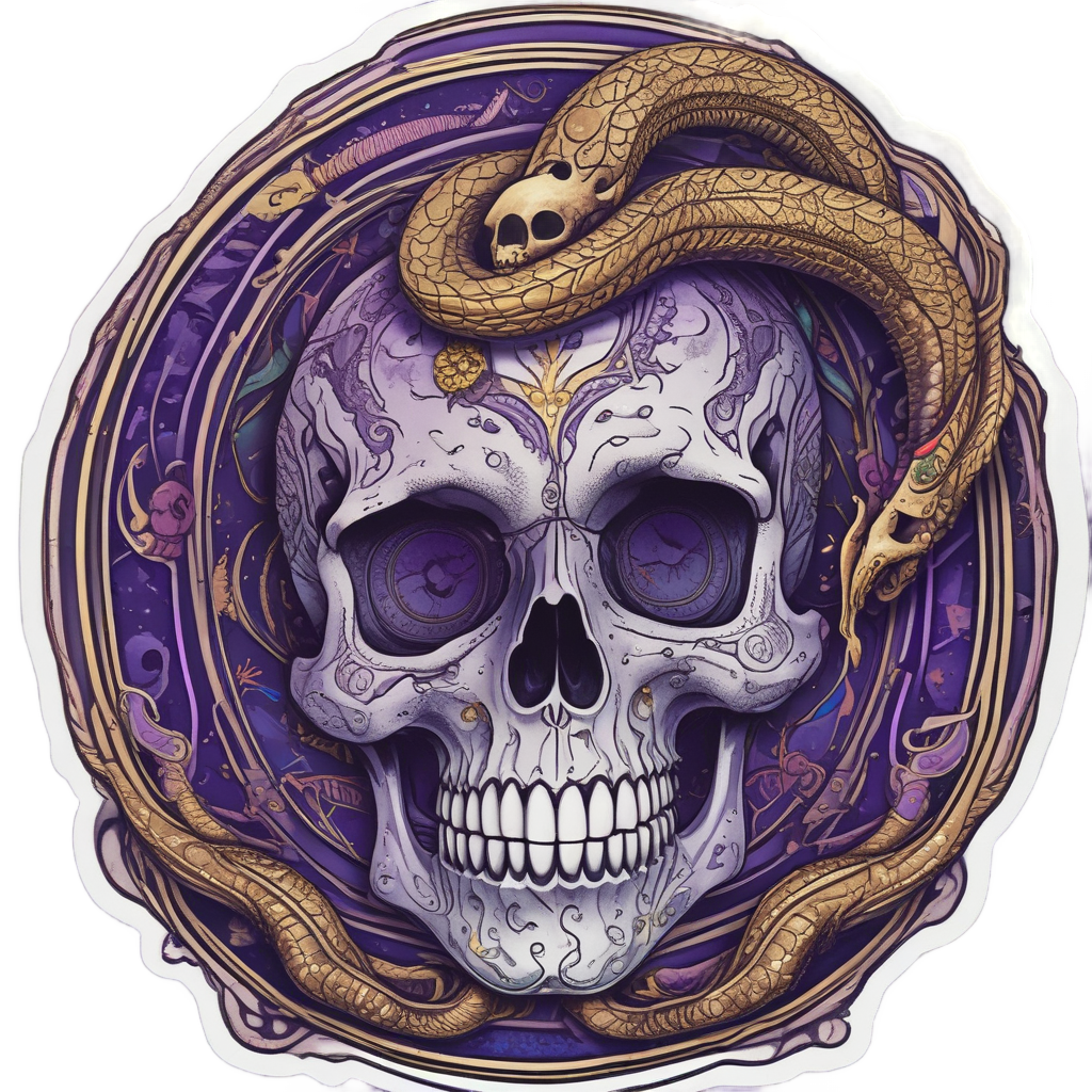 Celestial Snake Coil — moon stickers