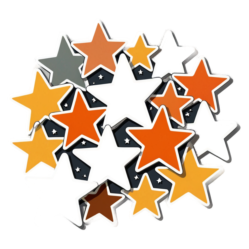 Star Cluster (retro) — celestial stickers