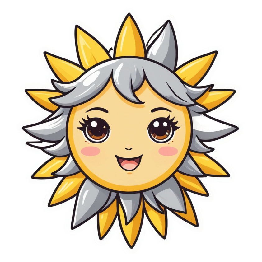 Sun Face (kawaii) — celestial stickers