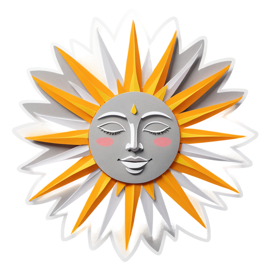 Sun Face (papercut) — celestial stickers