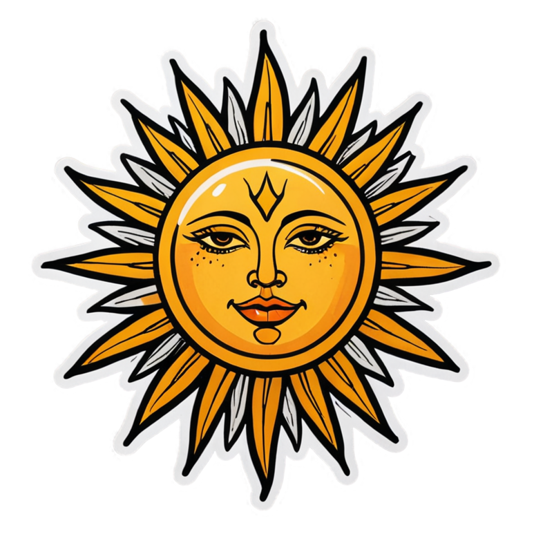 Sun Face (tattoo) — celestial stickers
