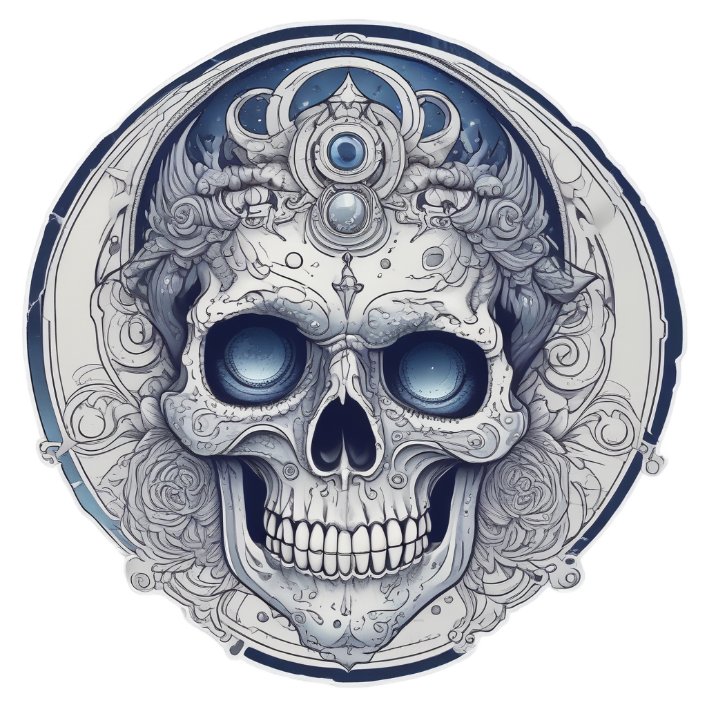 Celestial Third Eye Skull — moon stickers