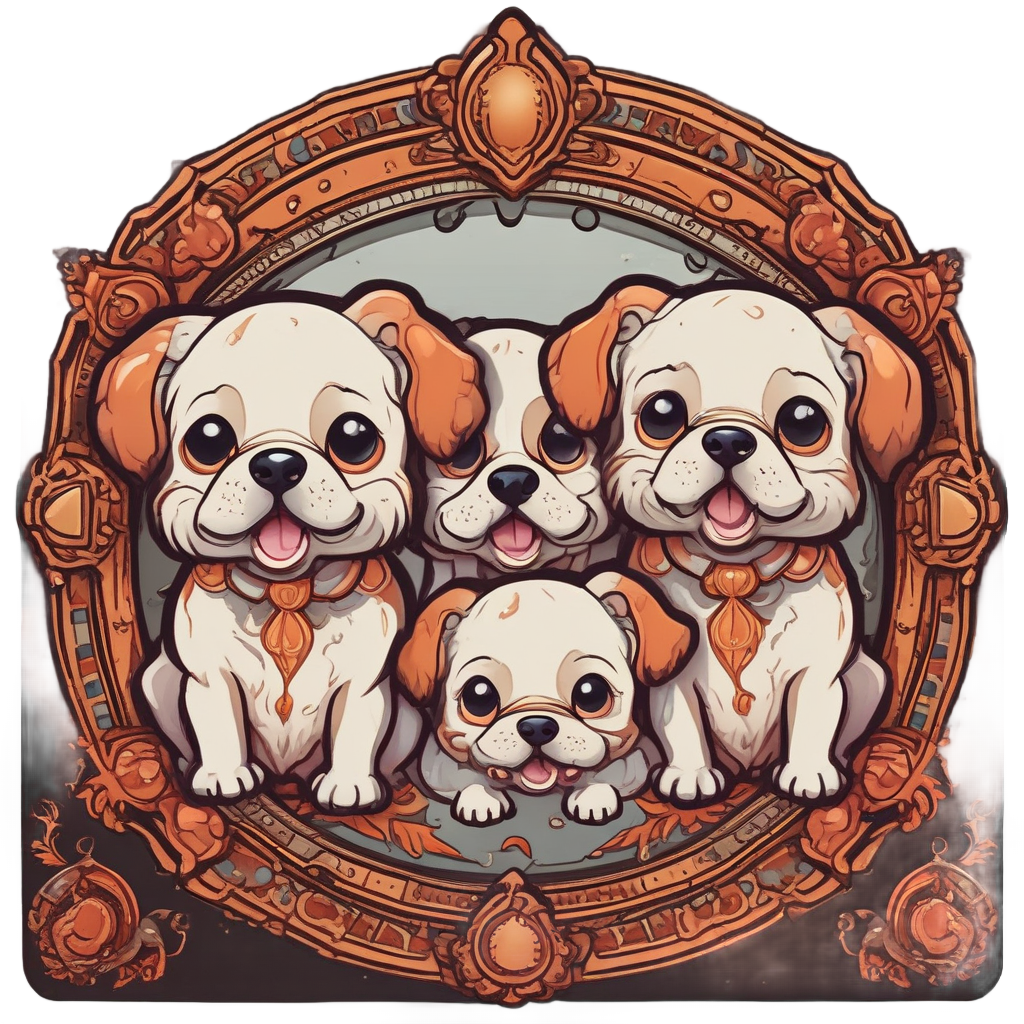 Cerberus Puppy Mirror Trio — victorian gothic stickers