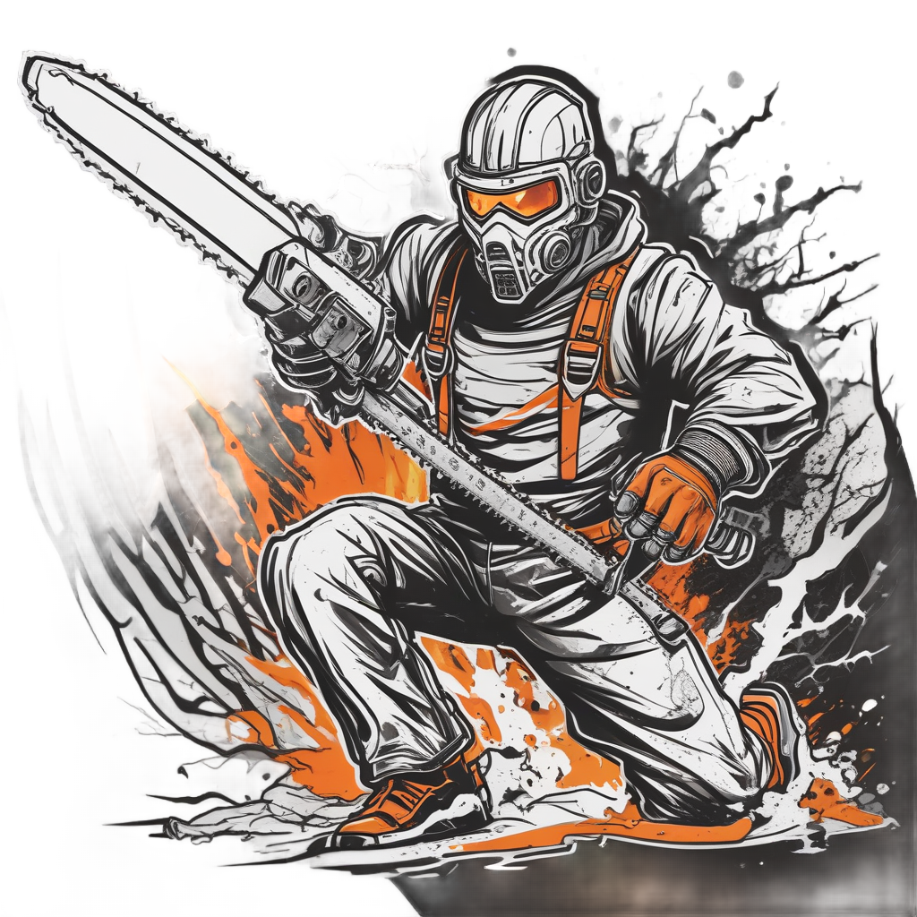 Chainsaw Fury Unleashed — slasher vibe stickers