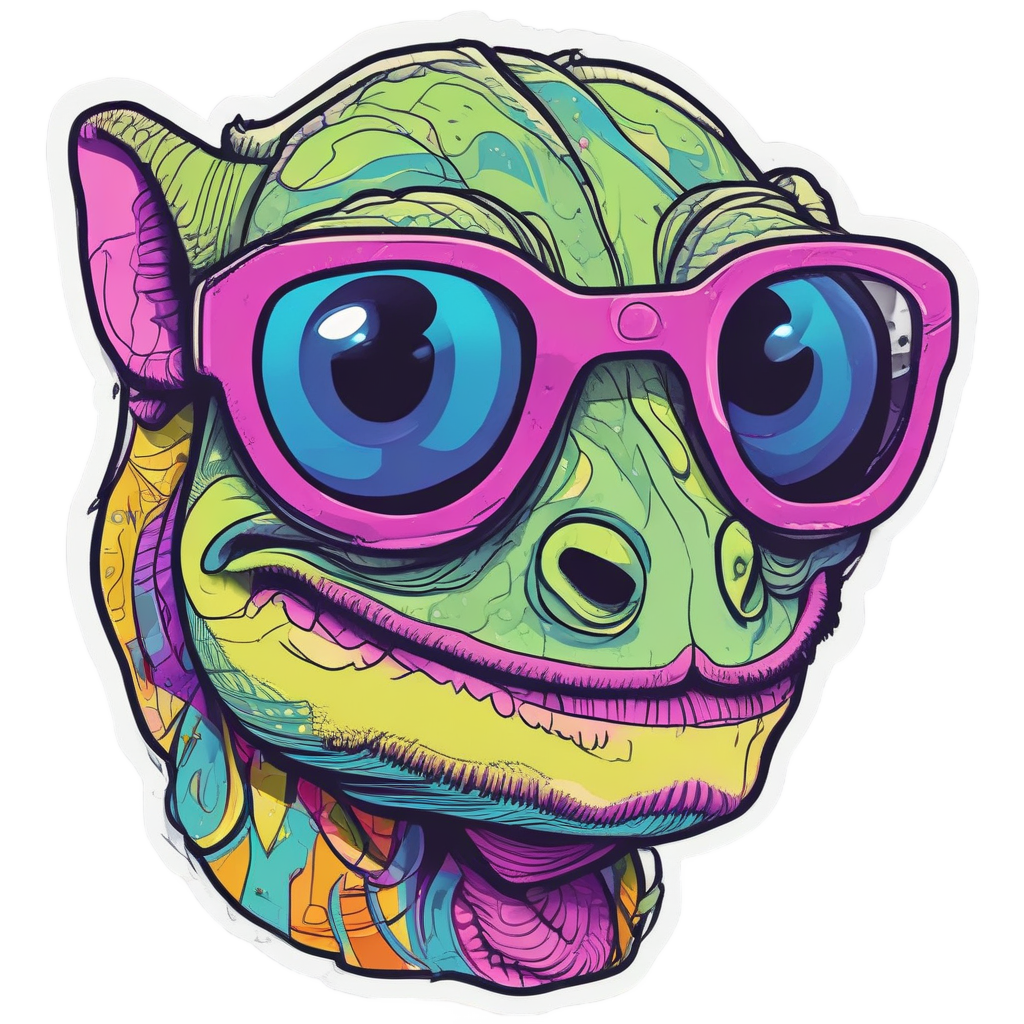 Chameleon with Sunglasses — reptiles stickers