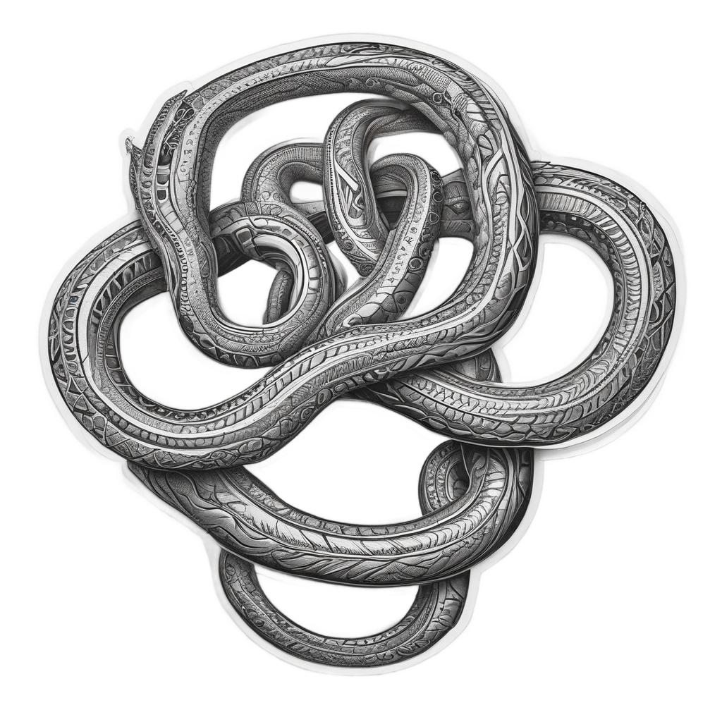 Charcoal Serpent Shadow Weave — fine-line flash stickers