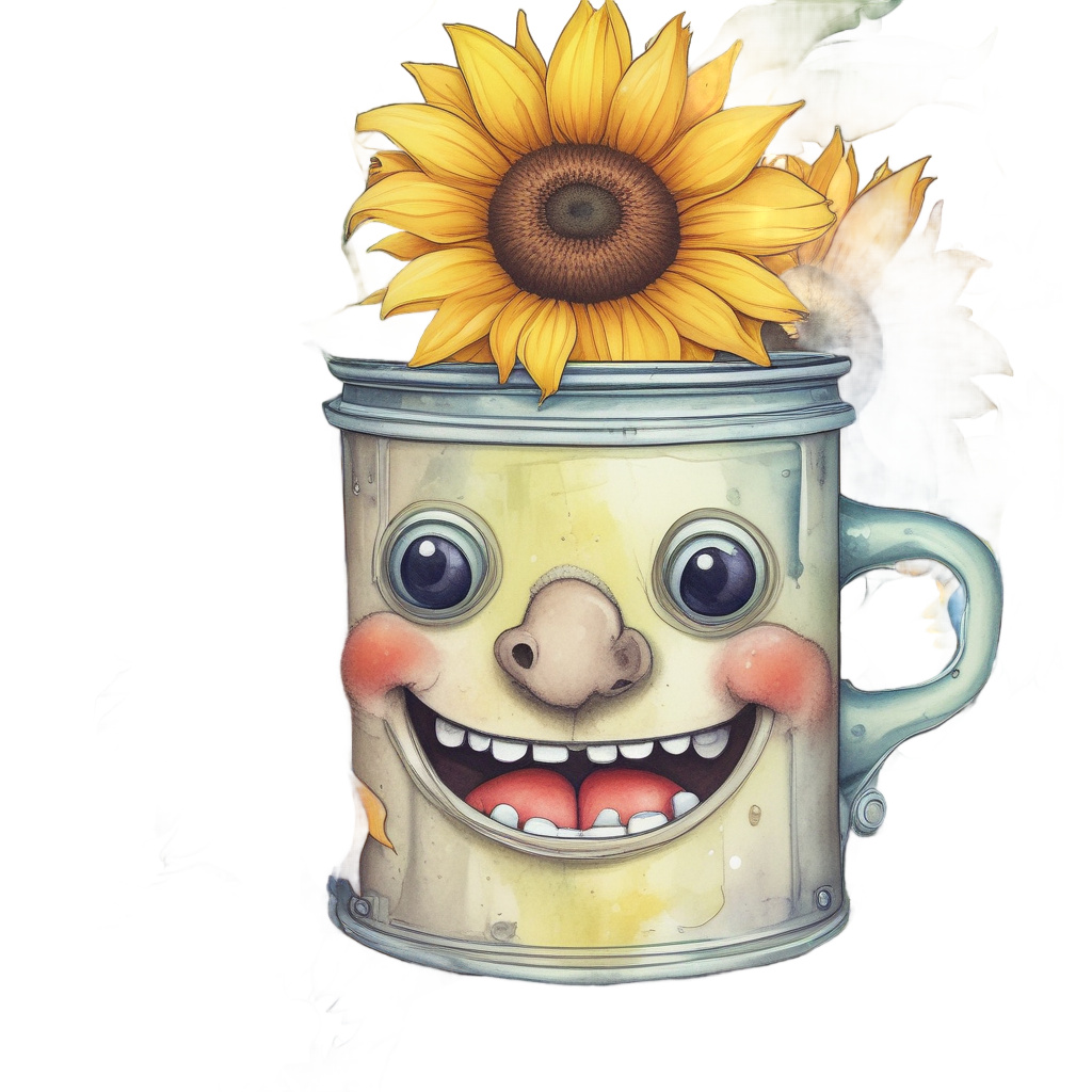 Cheerful Can with Sunflowers — garage stickers