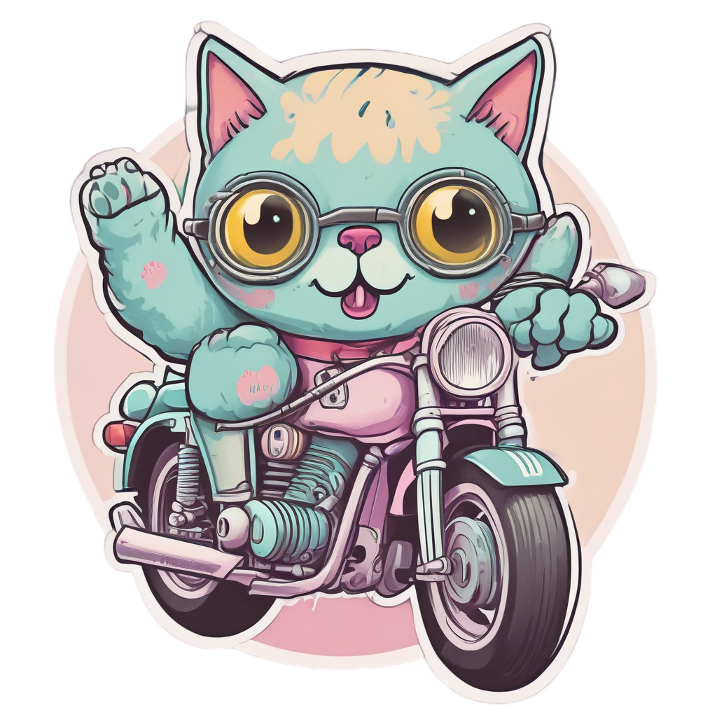 Cheerful Rider Waving — motorcycles stickers