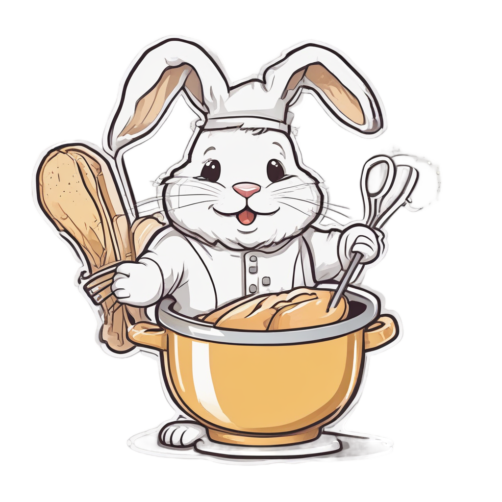 Chef Bunny Baking Bread — nursery & baby stickers