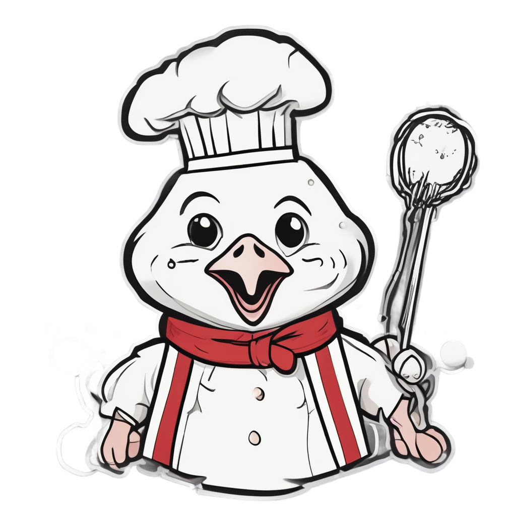 Chef chicken with whisk — farm animals stickers
