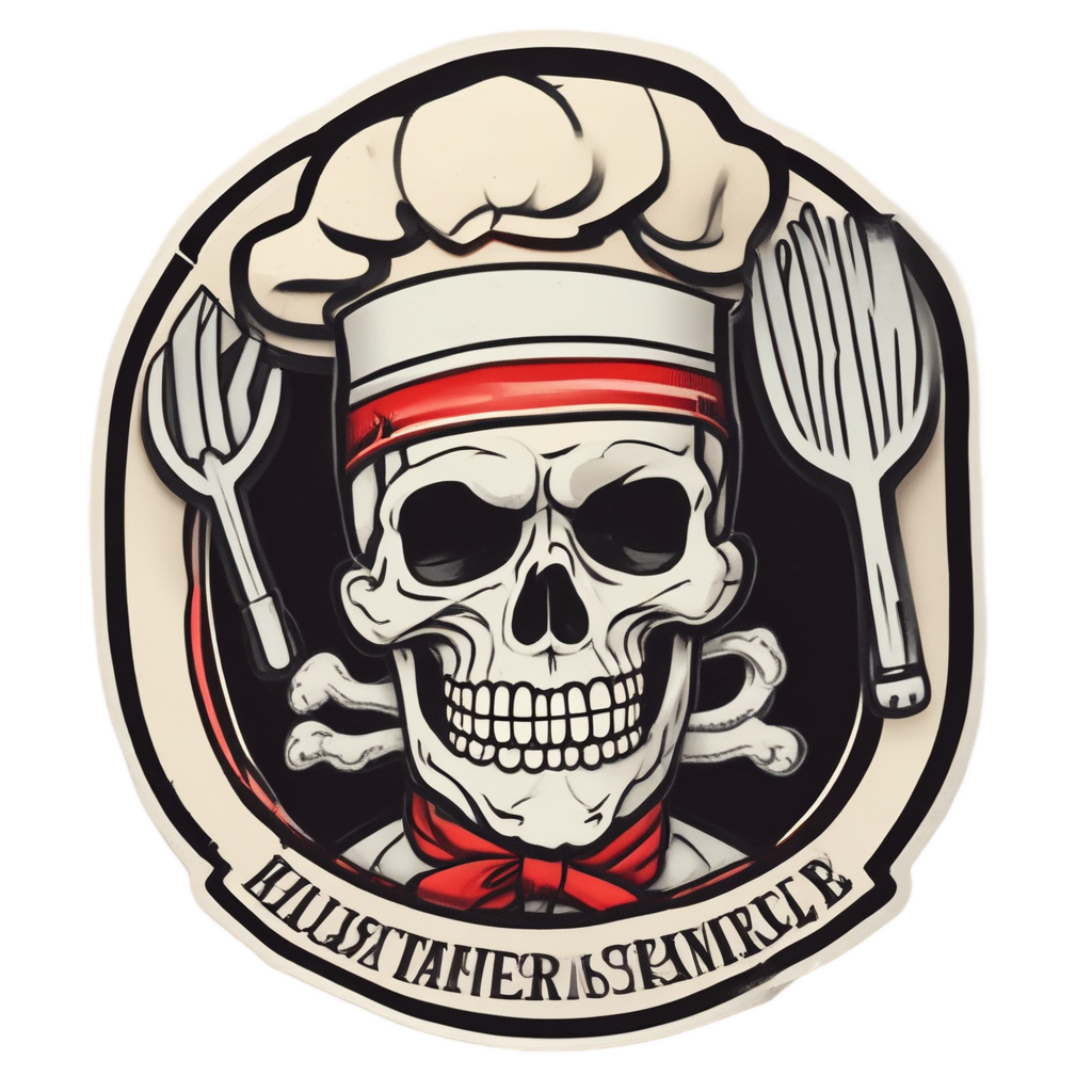 Chef Cook Skull — skull & crossbones stickers