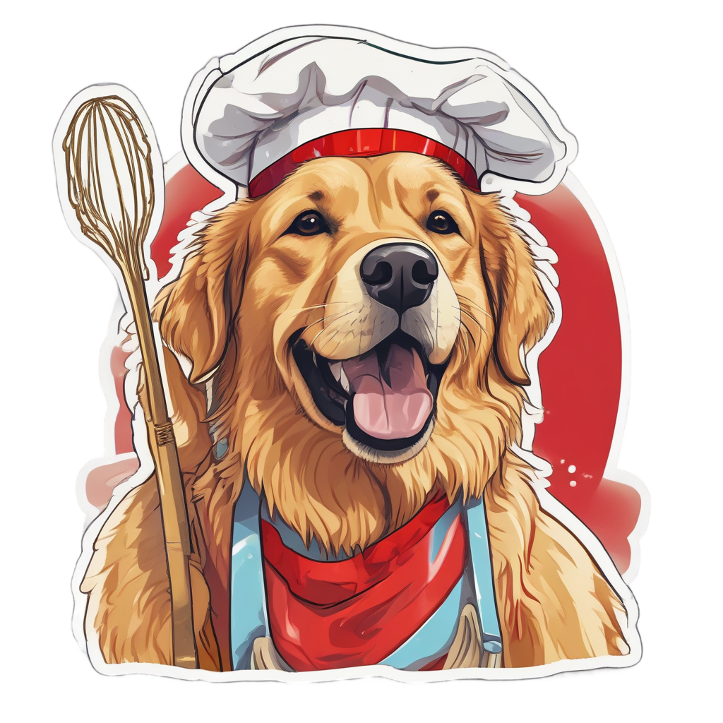 Chef Dog with Whisk — dogs stickers
