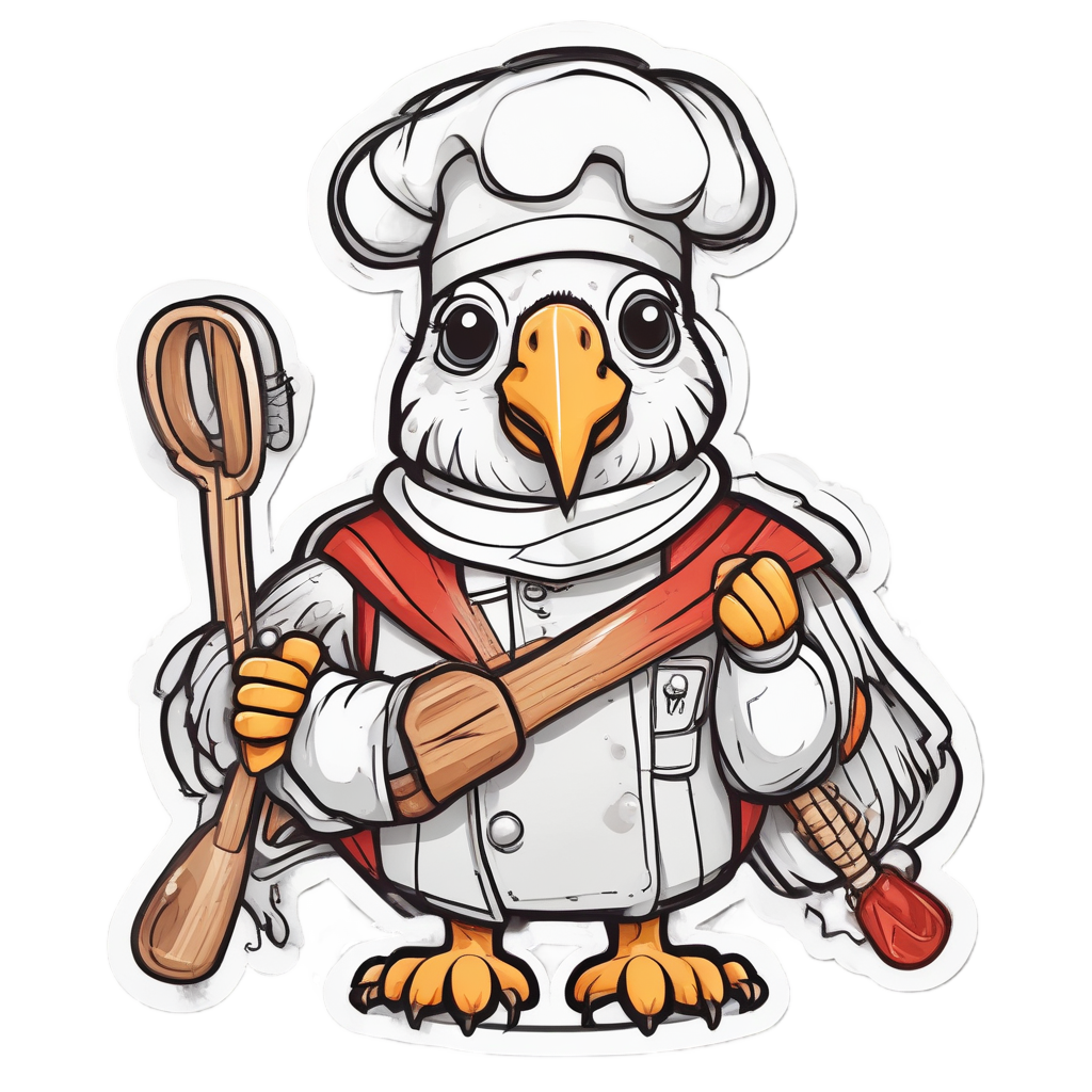 Chef Parrot with Hat — birds stickers