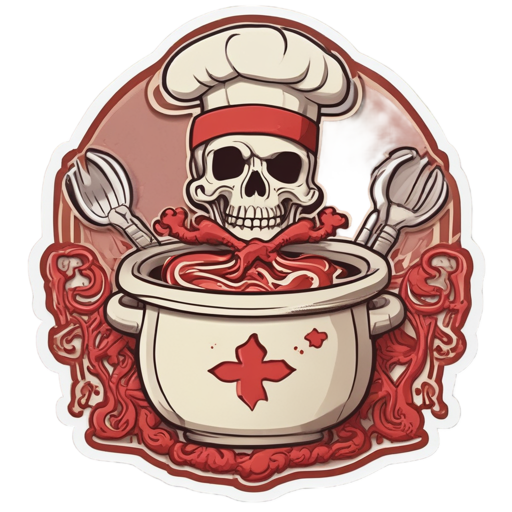 Chef Skull Cooks Bones — skull & crossbones stickers