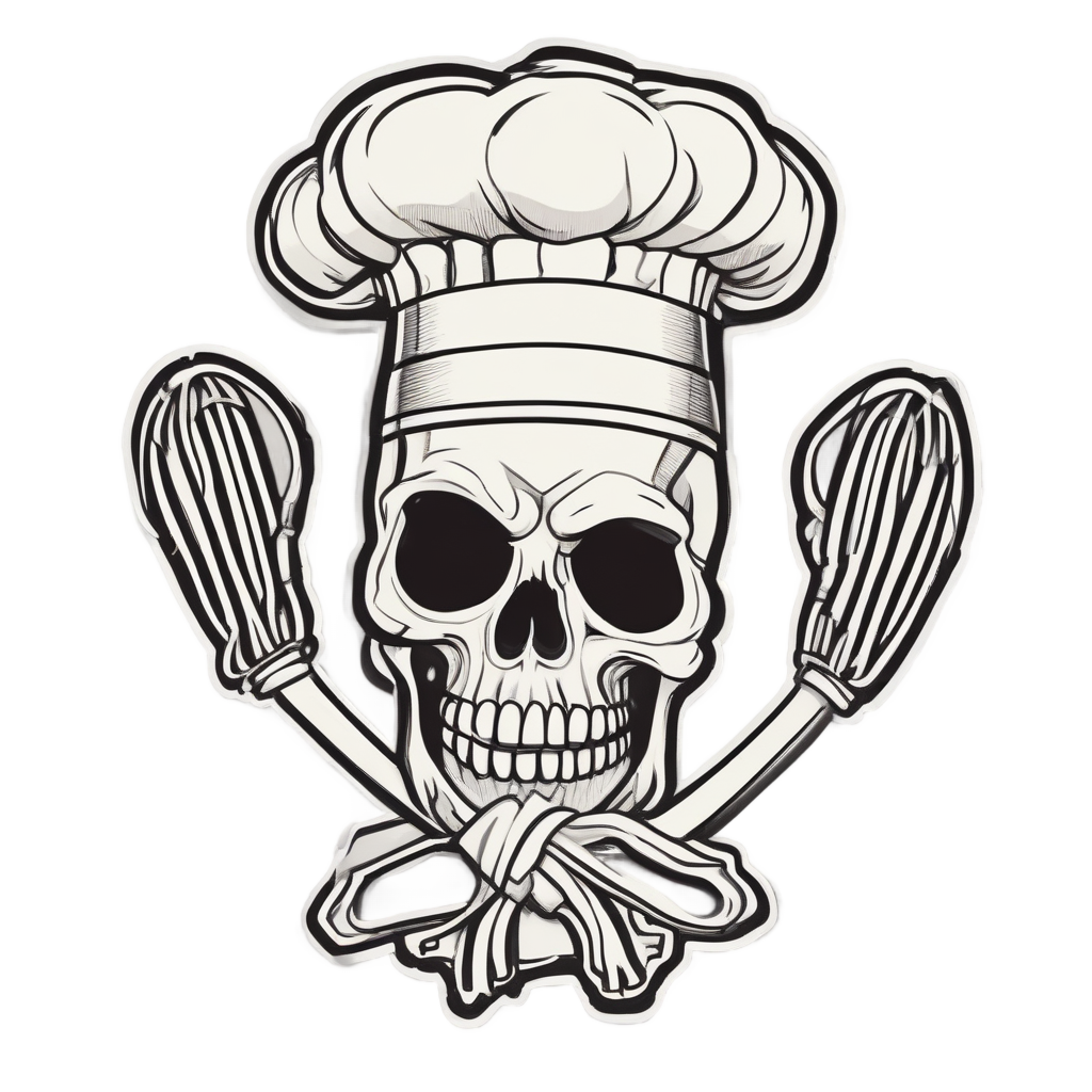 Chef Skull with Chef Hat — skull & crossbones stickers