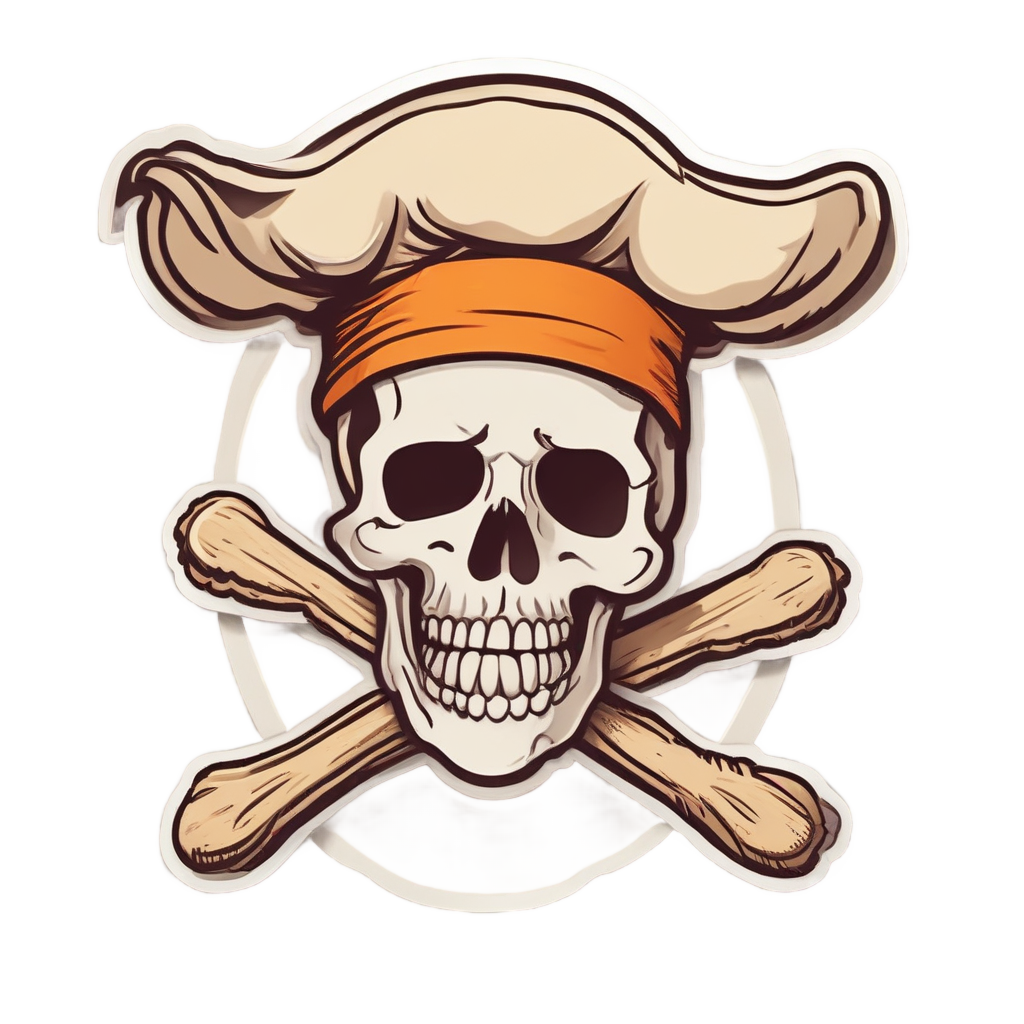 Chef Skull with Whisk — skull & crossbones stickers