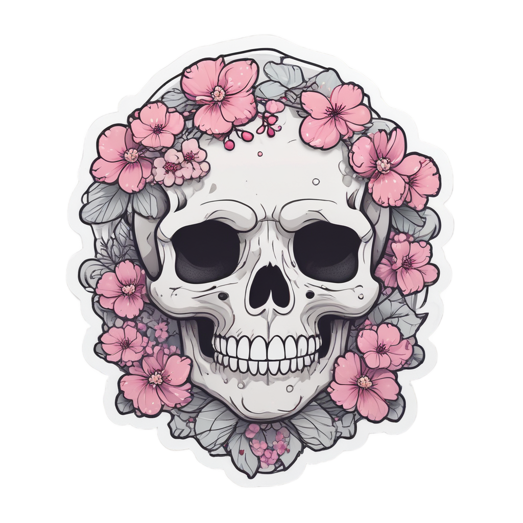 Cherry Blossom Dream — cute skull stickers