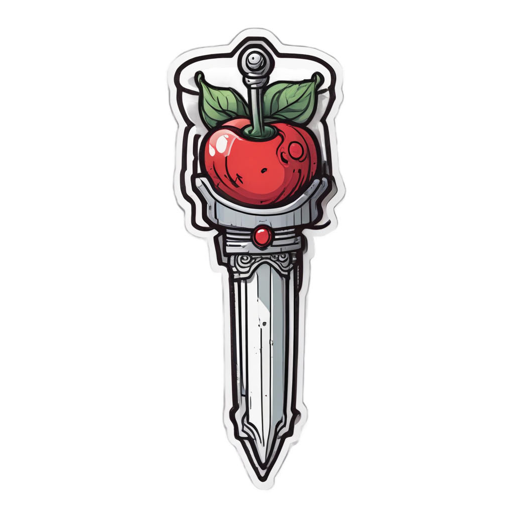 Cherry Dagger Sweet — blackwork flash stickers