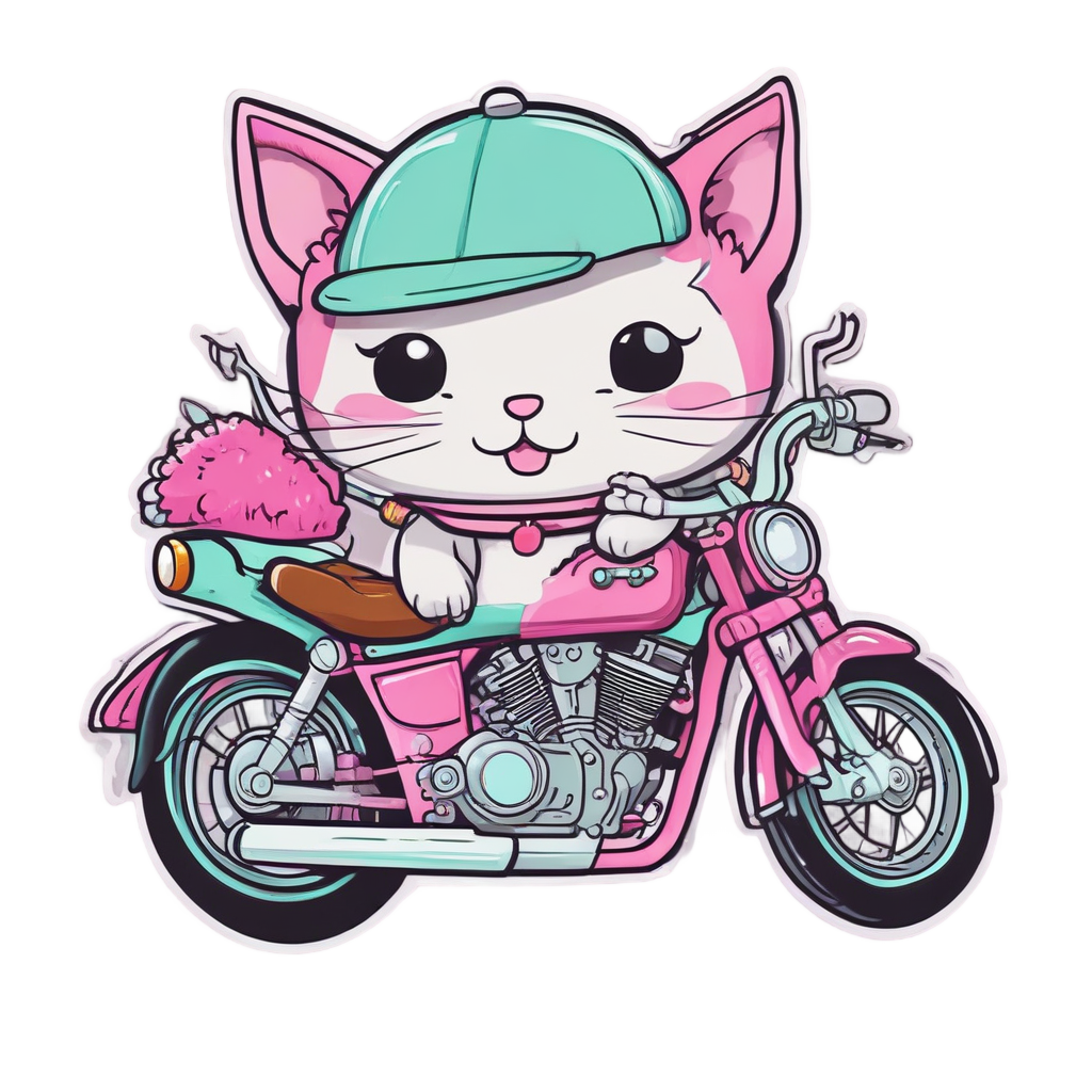 Chibi Biker in Teacup — motorcycles stickers
