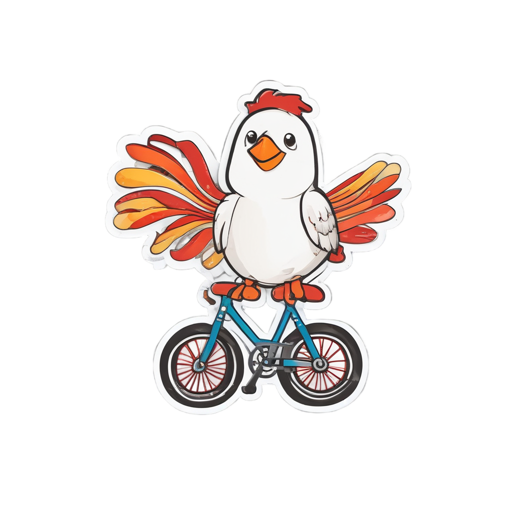 Chick Riding a Bicycle — nursery & baby stickers