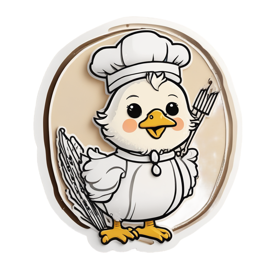 Chick with Chef Hat — nursery & baby stickers